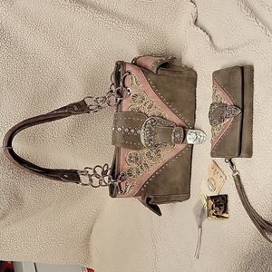 Satchel and matching wallet